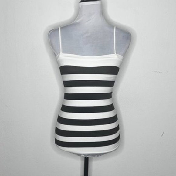 Blu Chic Lounge Black White Horizontal Stripe Camisole S/M - Picture 2 of 5